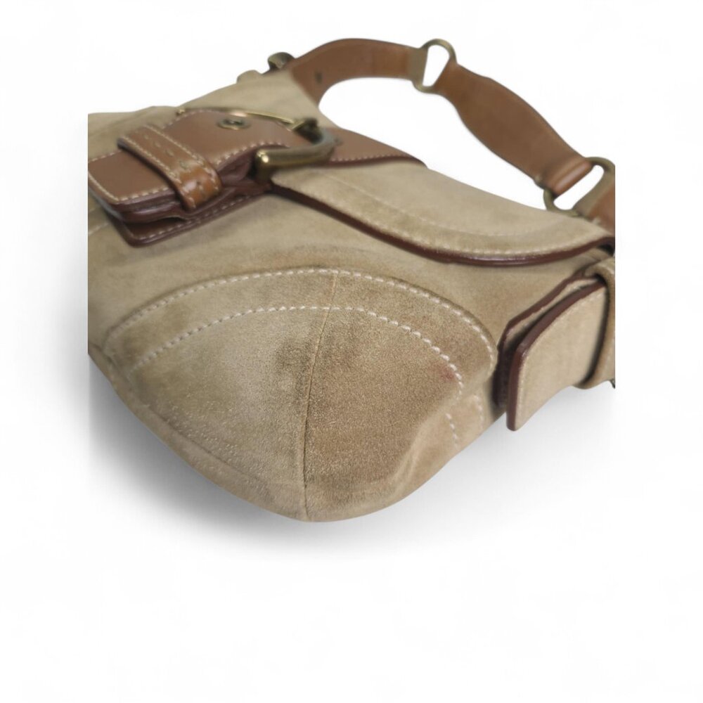 Vintage COACH Y2K Soho Suede Shoulder Bag in tan - Picture 2 of 15